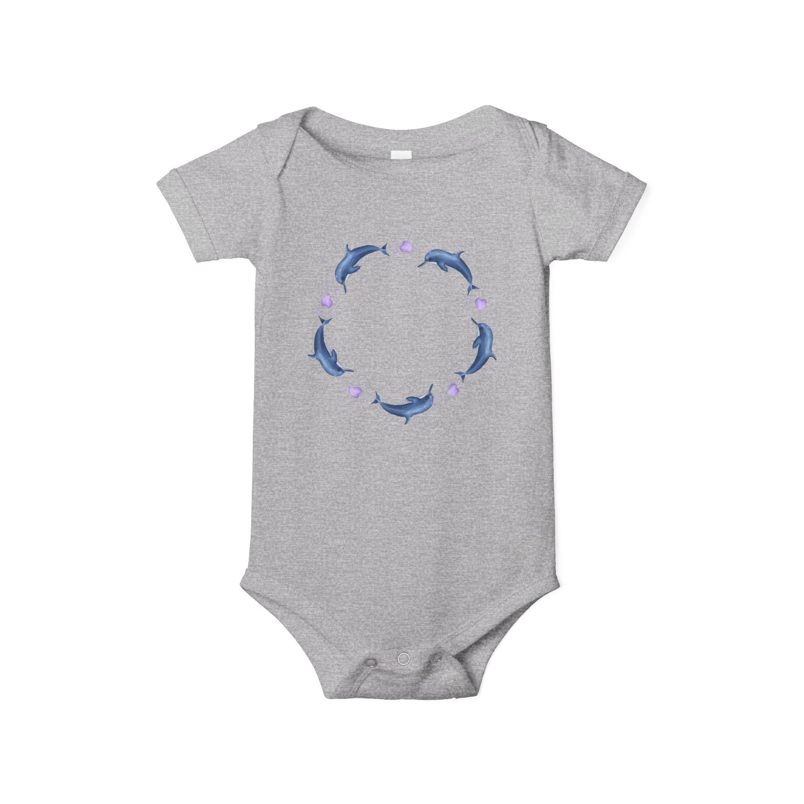 Cute Dolphin Circle Infant Jersey One Piece - Image 17