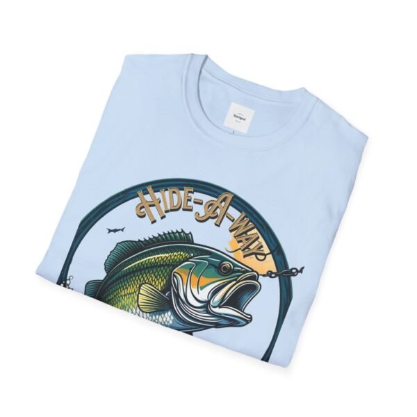 Reel cool Hide-A-Way Fishing Hole Unisex Softstyle T-Shirt - Image 36