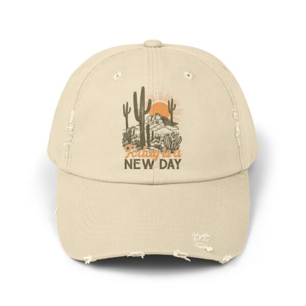 "Today is a New Day" Unisex Distressed Cap - Image 5