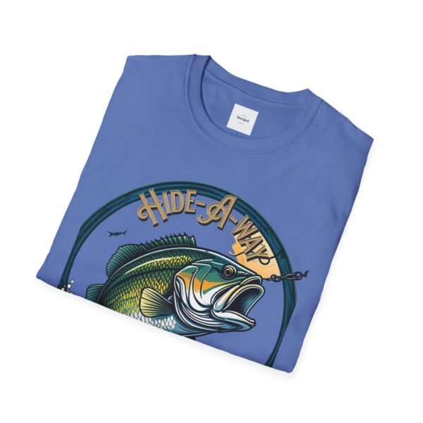 Reel cool Hide-A-Way Fishing Hole Unisex Softstyle T-Shirt - Image 40