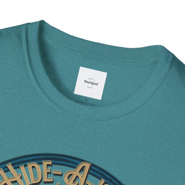 Reel cool Hide-A-Way Fishing Hole Unisex Softstyle T-Shirt - Image 31