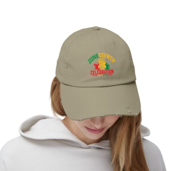 Juneteenth Celebration Distressed Unisex Cap - Image 12