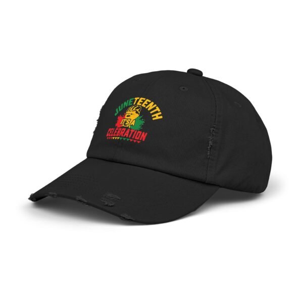 Juneteenth Celebration Distressed Unisex Cap - Image 2
