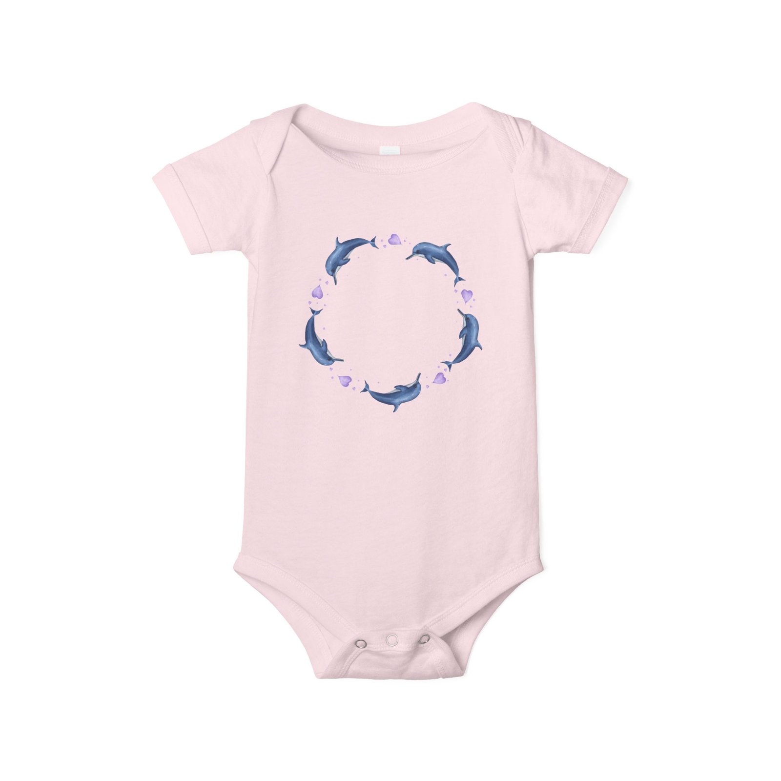 Cute Dolphin Circle Infant Jersey One Piece - Image 2