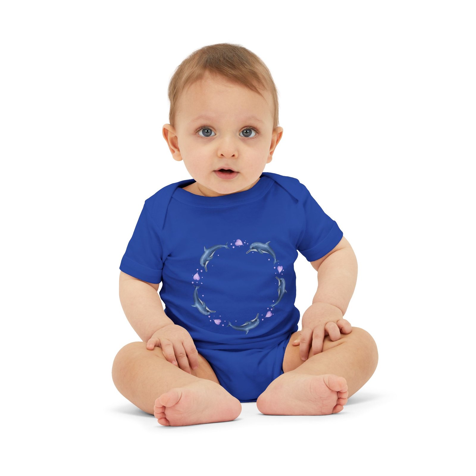 Cute Dolphin Circle Infant Jersey One Piece - Image 27