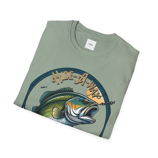 Reel cool Hide-A-Way Fishing Hole Unisex Softstyle T-Shirt - Image 24