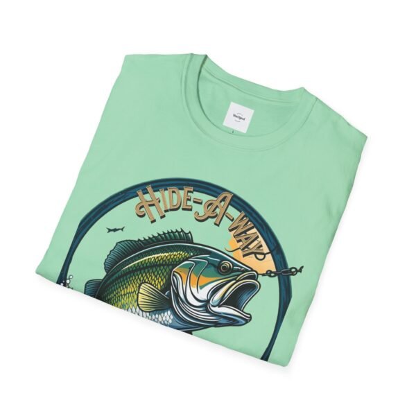 Reel cool Hide-A-Way Fishing Hole Unisex Softstyle T-Shirt - Image 28