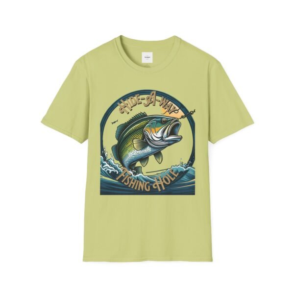 Reel cool Hide-A-Way Fishing Hole Unisex Softstyle T-Shirt - Image 17