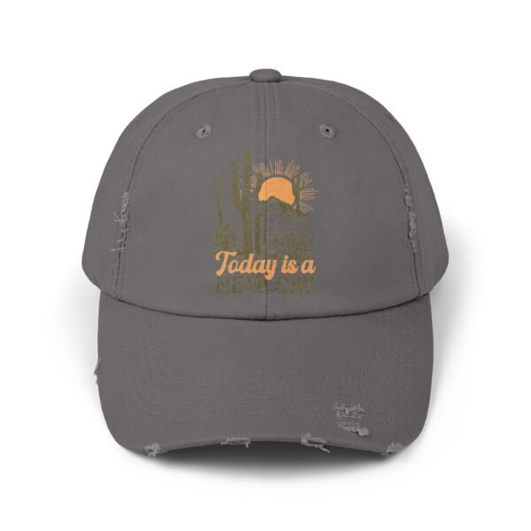 "Today is a New Day" Unisex Distressed Cap - Image 13