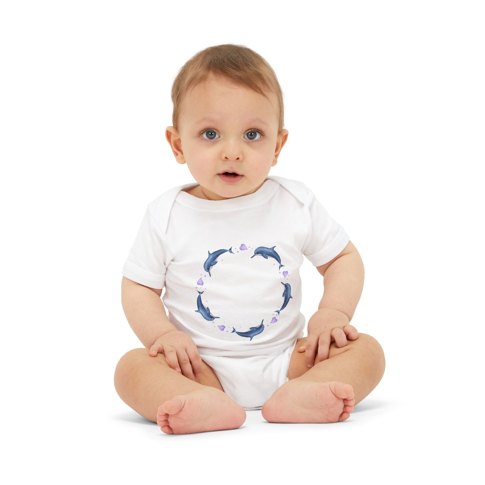 Cute Dolphin Circle Infant Jersey One Piece - Image 7