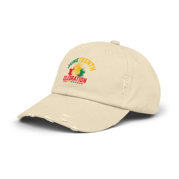 Juneteenth Celebration Distressed Unisex Cap - Image 6