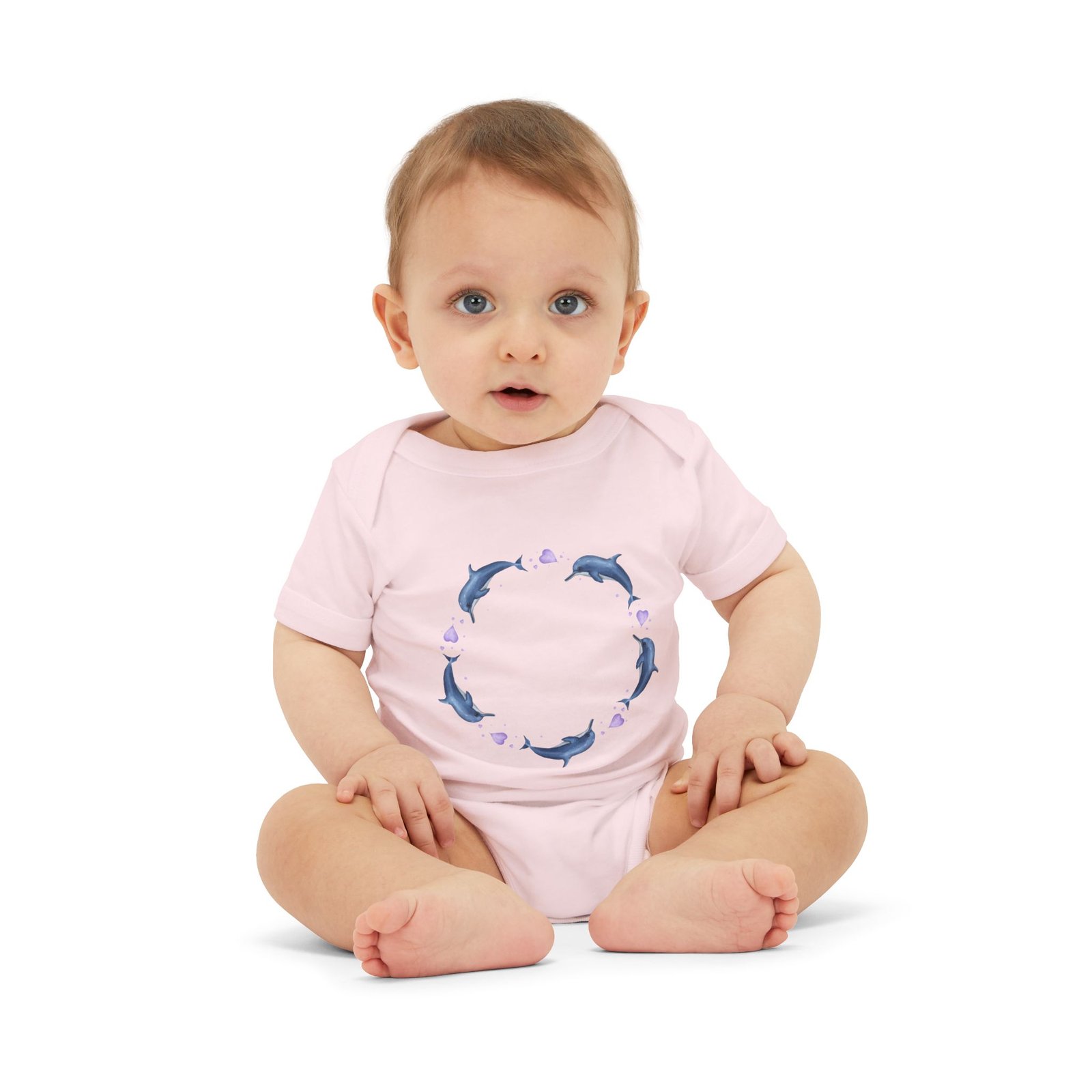 Cute Dolphin Circle Infant Jersey One Piece
