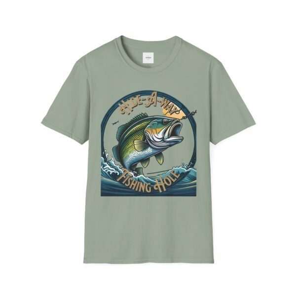 Reel cool Hide-A-Way Fishing Hole Unisex Softstyle T-Shirt - Image 21