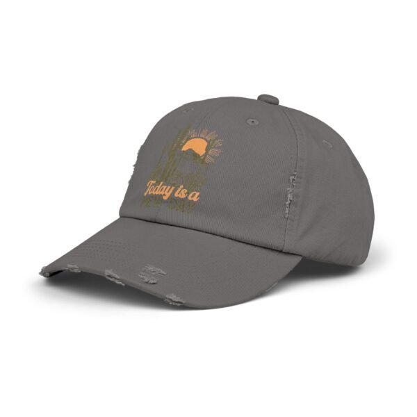 "Today is a New Day" Unisex Distressed Cap - Image 14