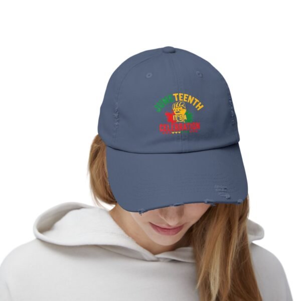Juneteenth Celebration Distressed Unisex Cap - Image 16