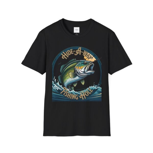 Reel cool Hide-A-Way Fishing Hole Unisex Softstyle T-Shirt - Image 9