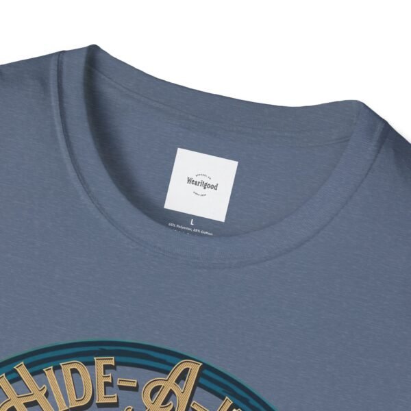 Reel cool Hide-A-Way Fishing Hole Unisex Softstyle T-Shirt - Image 43