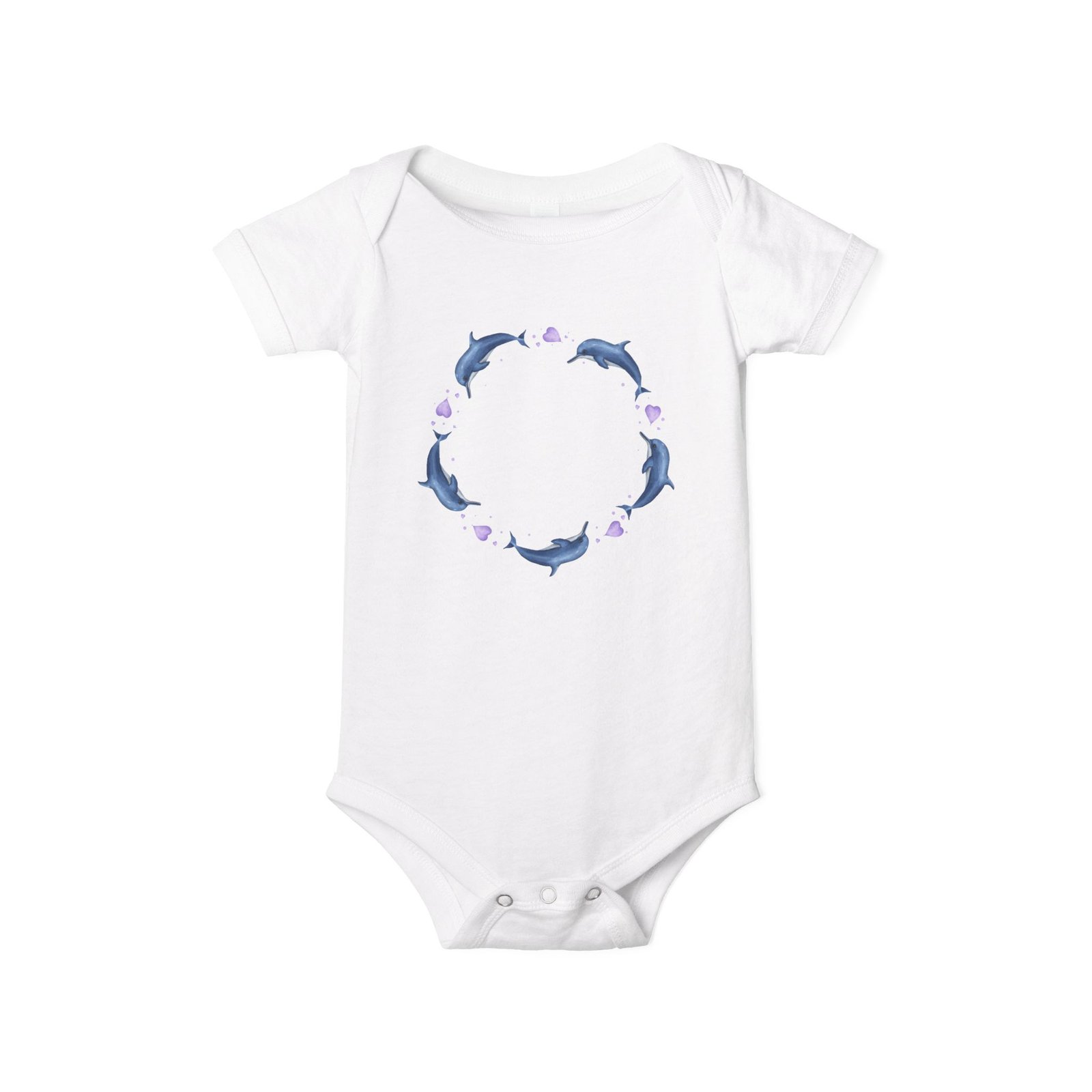 Cute Dolphin Circle Infant Jersey One Piece - Image 5