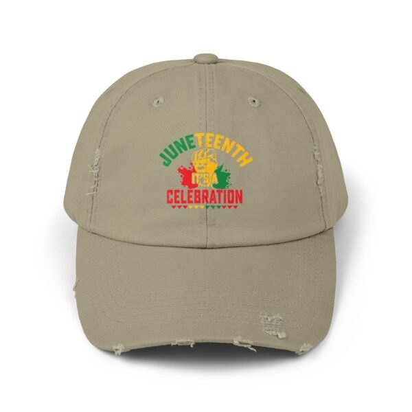 Juneteenth Celebration Distressed Unisex Cap - Image 9