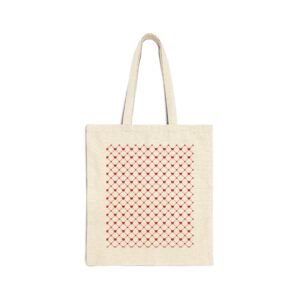 Red heart Pattern Cotton Canvas Tote Bag
