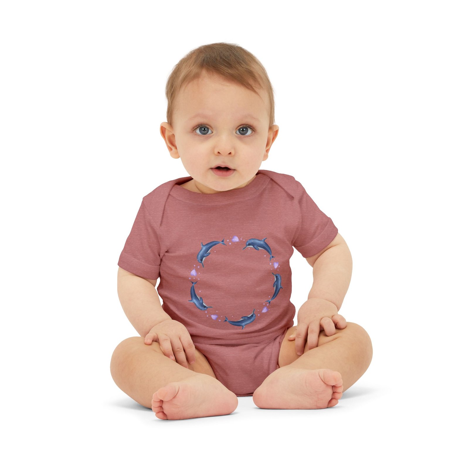 Cute Dolphin Circle Infant Jersey One Piece - Image 11