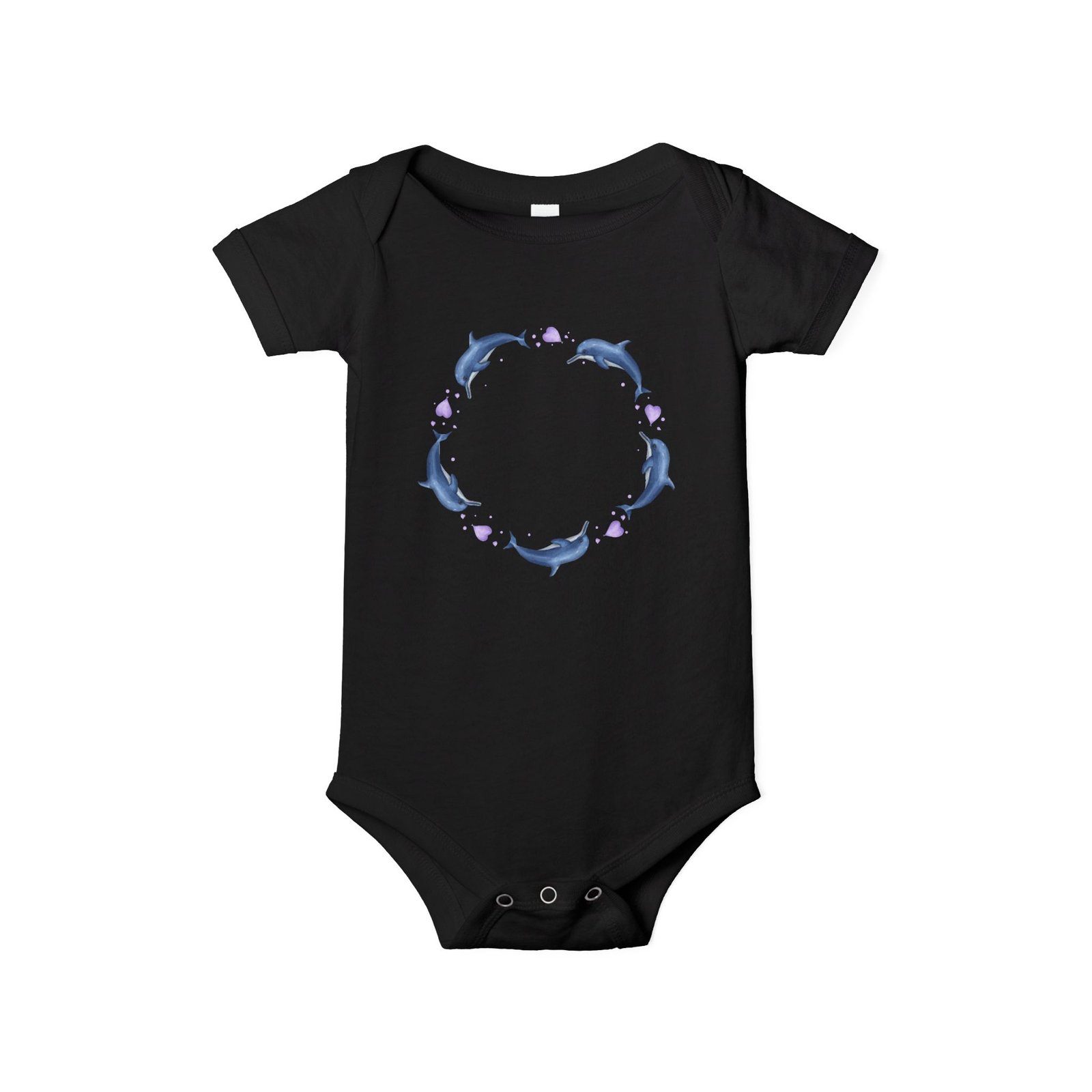Cute Dolphin Circle Infant Jersey One Piece - Image 13
