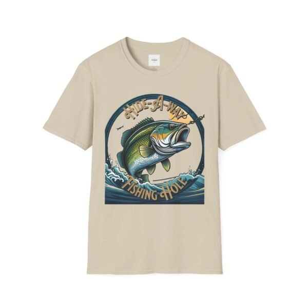 Reel cool Hide-A-Way Fishing Hole Unisex Softstyle T-Shirt - Image 13