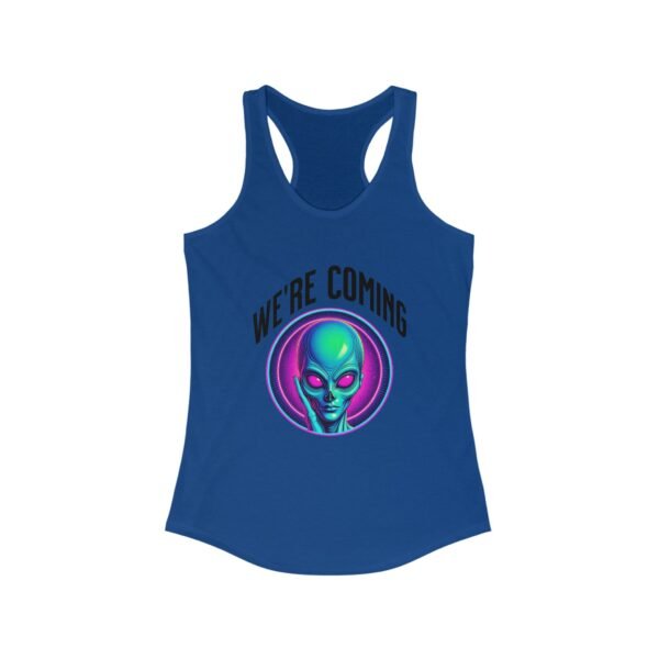 "We're Coming" Women's Racerback Tank - Image 19