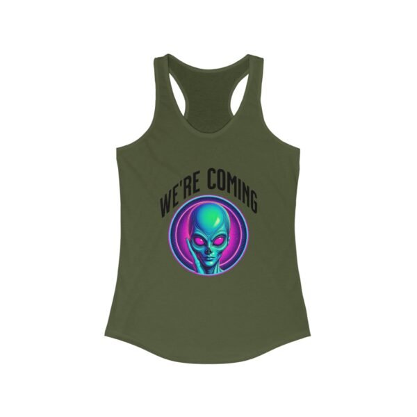 "We're Coming" Women's Racerback Tank - Image 9