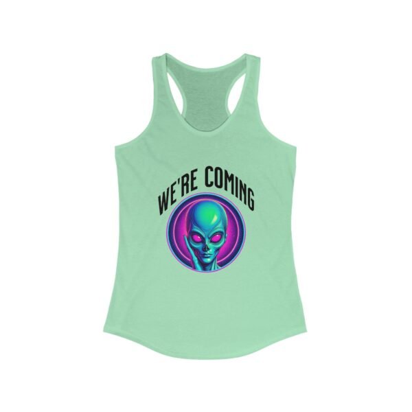 "We're Coming" Women's Racerback Tank - Image 11