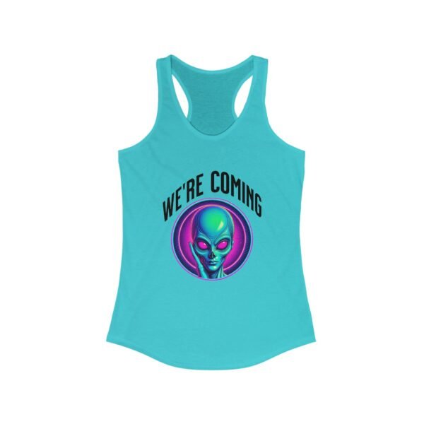 "We're Coming" Women's Racerback Tank - Image 15