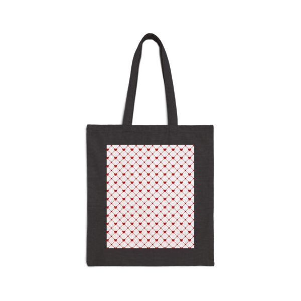 Red heart Pattern Cotton Canvas Tote Bag - Image 3