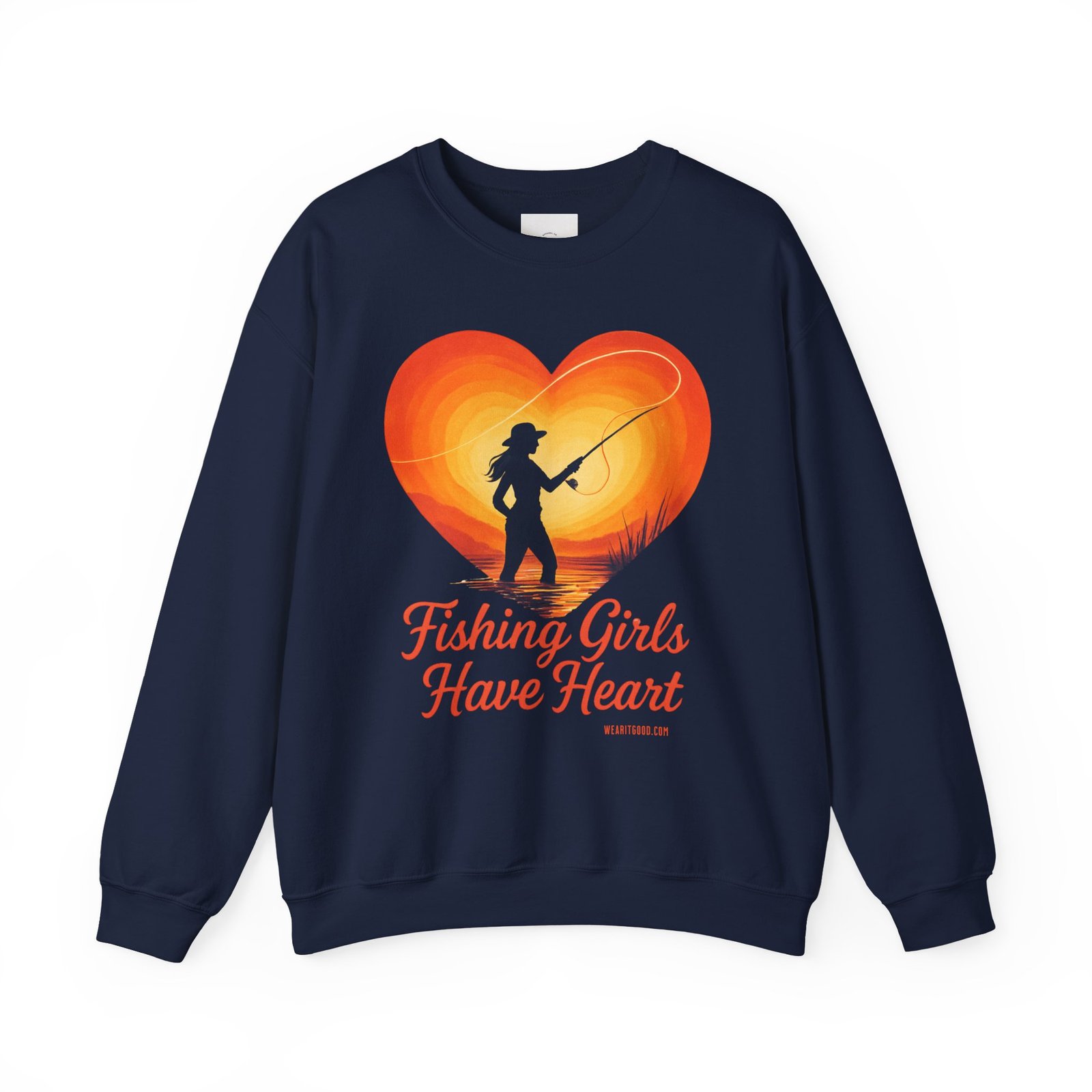 Ladies: Fishing Girls Have Heart Sweatshirt - Image 49