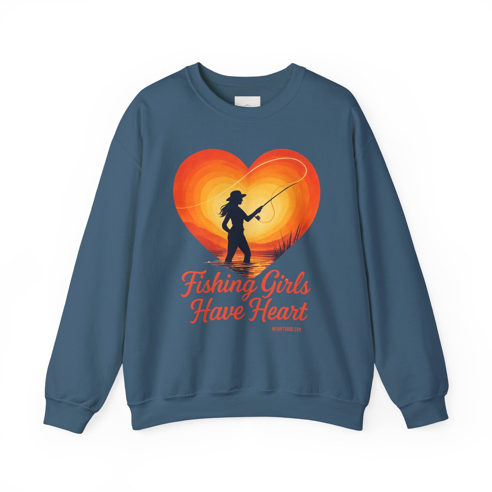 Ladies: Fishing Girls Have Heart Sweatshirt - Image 41