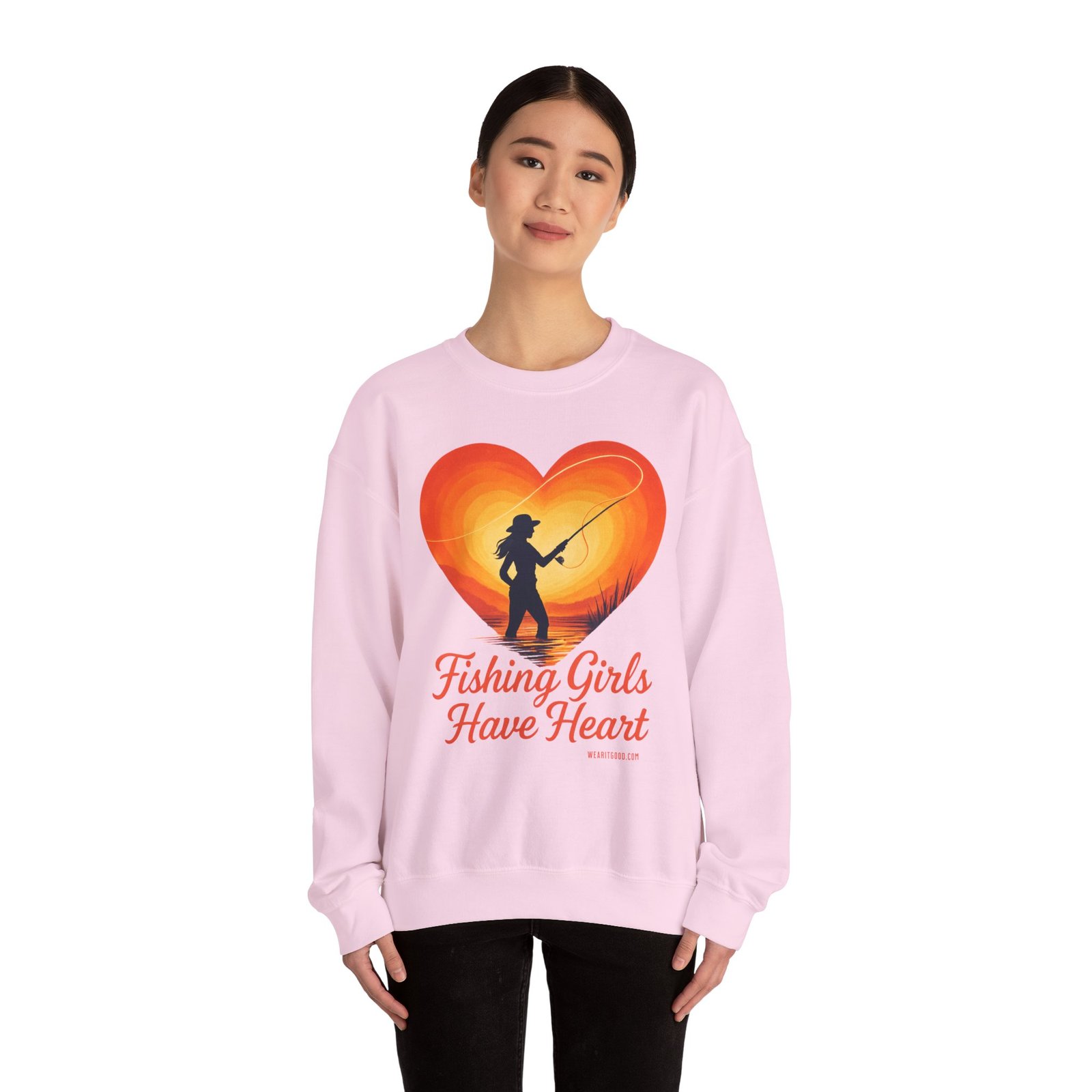 Ladies: Fishing Girls Have Heart Sweatshirt - Image 60