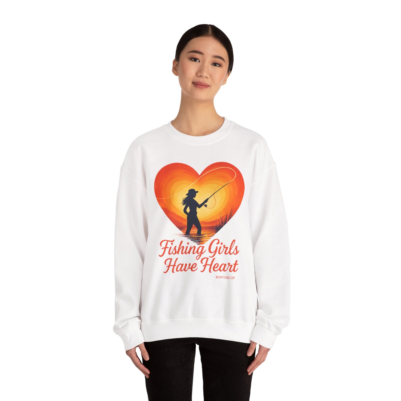 Ladies: Fishing Girls Have Heart Sweatshirt - Image 8