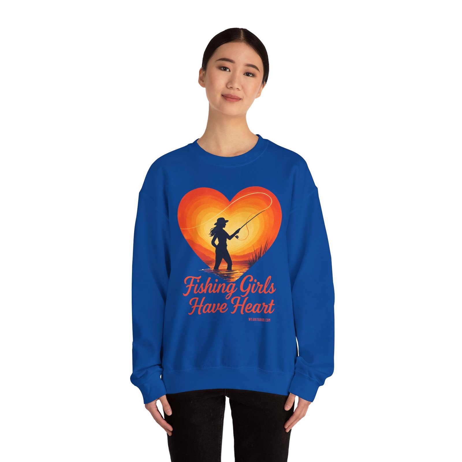 Ladies: Fishing Girls Have Heart Sweatshirt