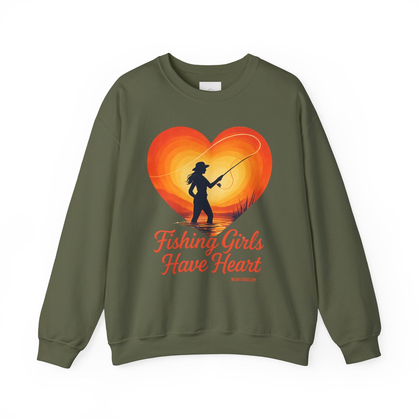 Ladies: Fishing Girls Have Heart Sweatshirt - Image 21