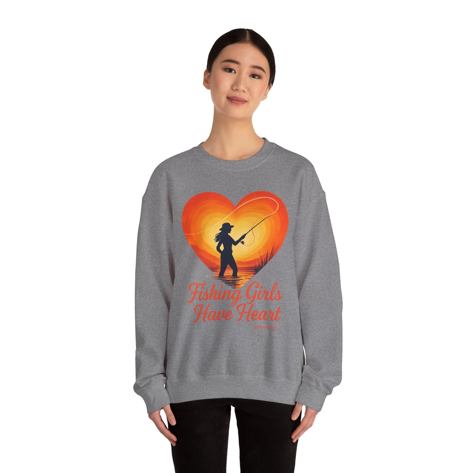 Ladies: Fishing Girls Have Heart Sweatshirt - Image 28