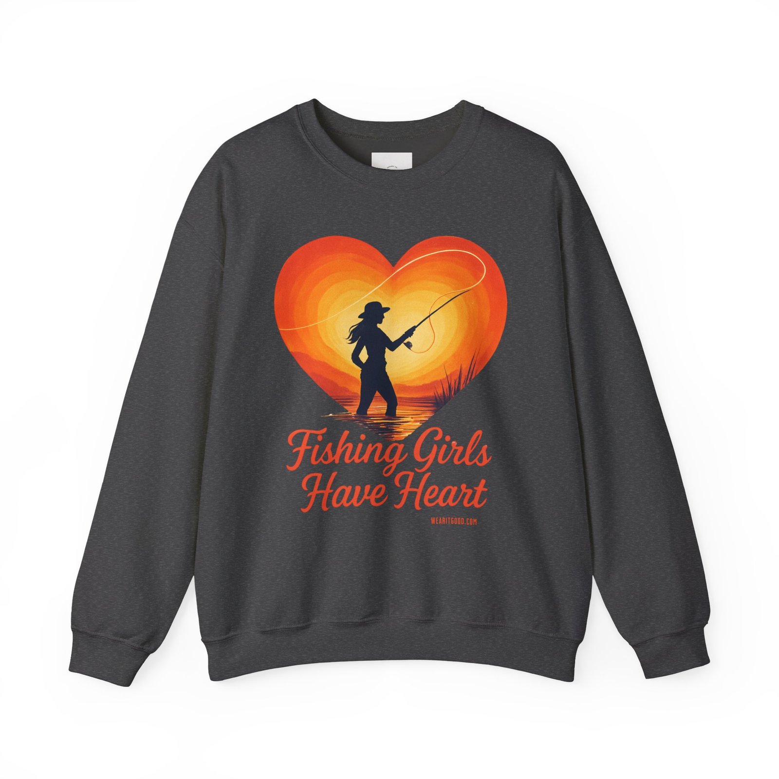 Ladies: Fishing Girls Have Heart Sweatshirt - Image 29