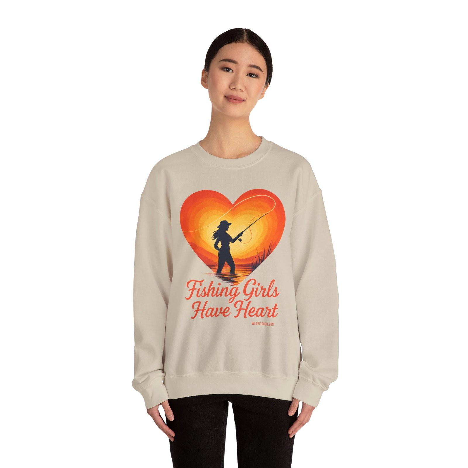 Ladies: Fishing Girls Have Heart Sweatshirt - Image 16
