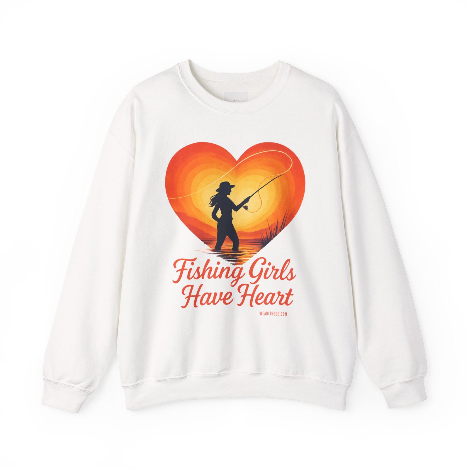 Ladies: Fishing Girls Have Heart Sweatshirt - Image 5