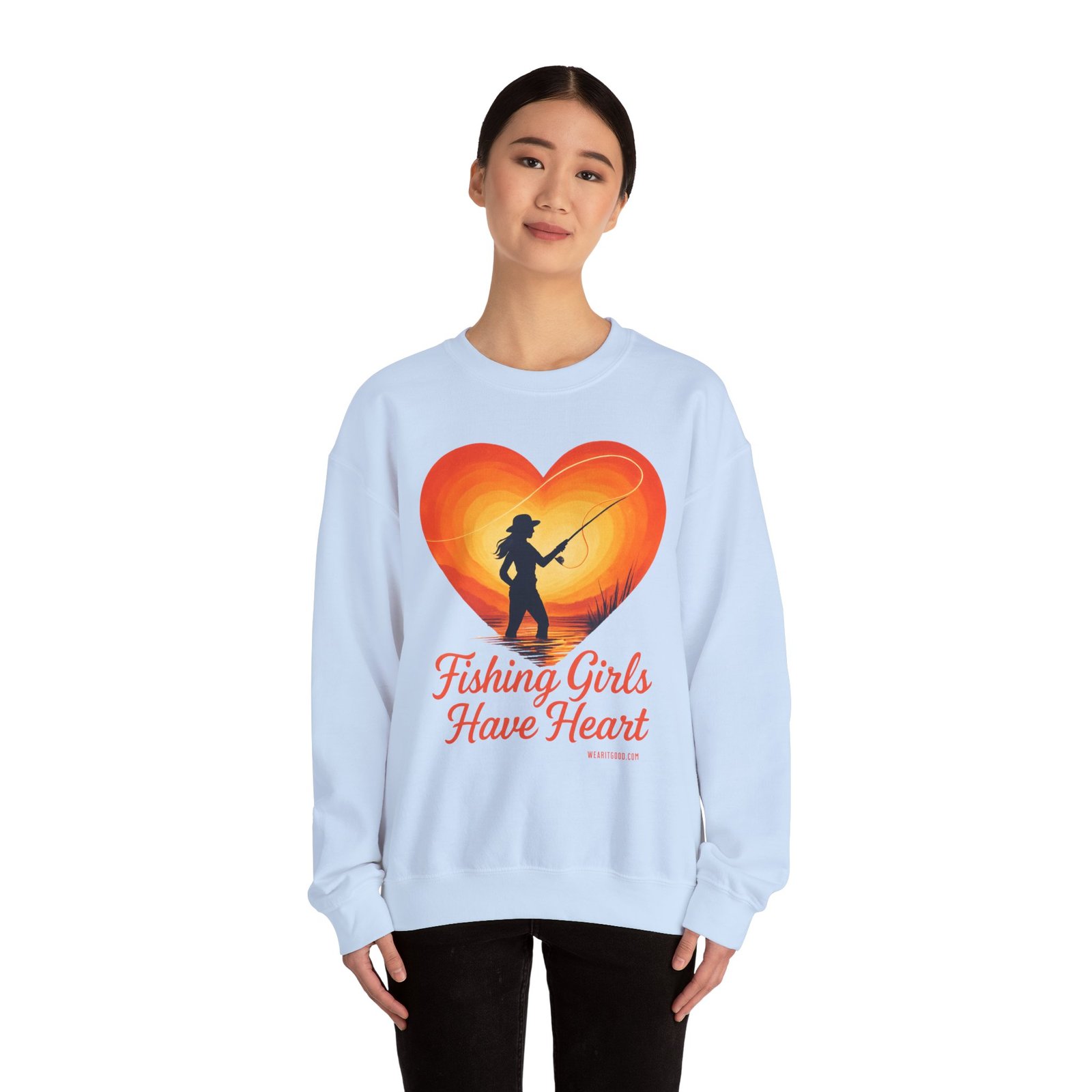 Ladies: Fishing Girls Have Heart Sweatshirt - Image 36