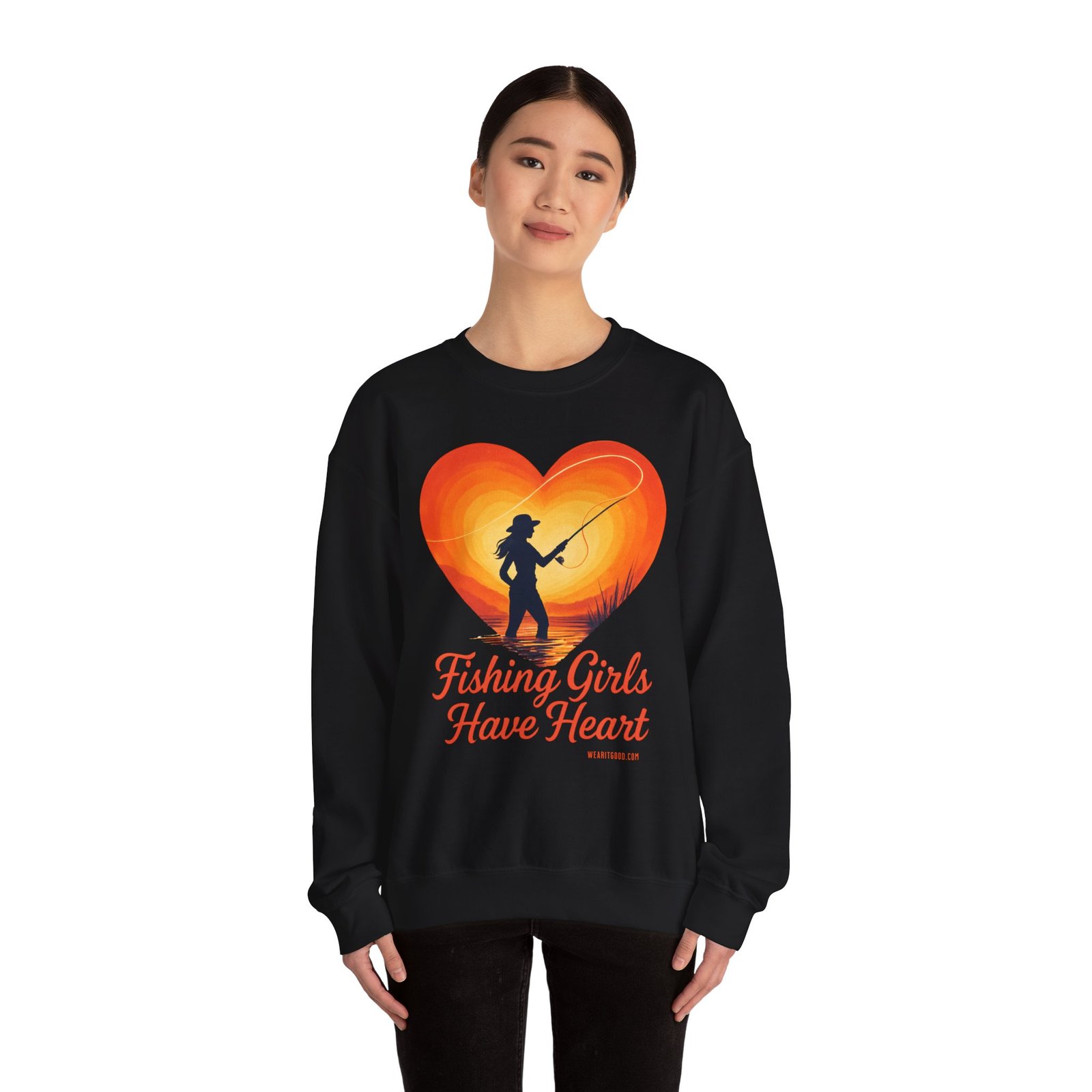 Ladies: Fishing Girls Have Heart Sweatshirt - Image 12