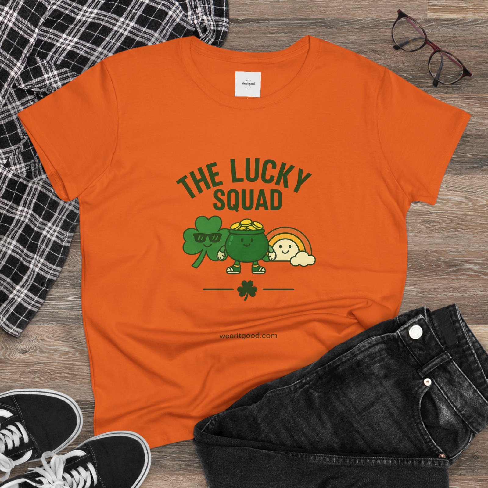 The Lucky Squad Women's Tee – St. Patrick’s Day Shamrock & Rainbow Shirt - Image 8