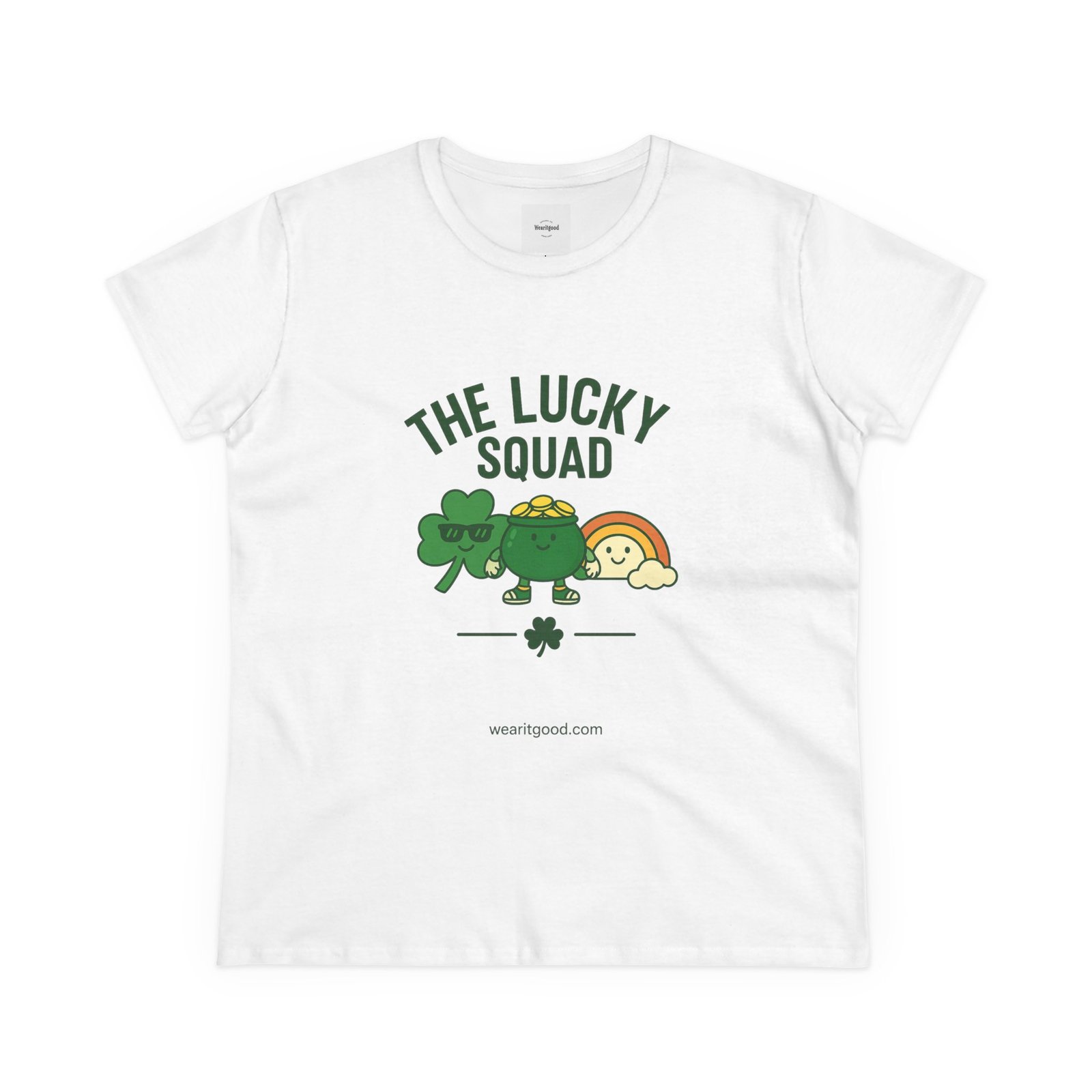 The Lucky Squad Women's Tee – St. Patrick’s Day Shamrock & Rainbow Shirt
