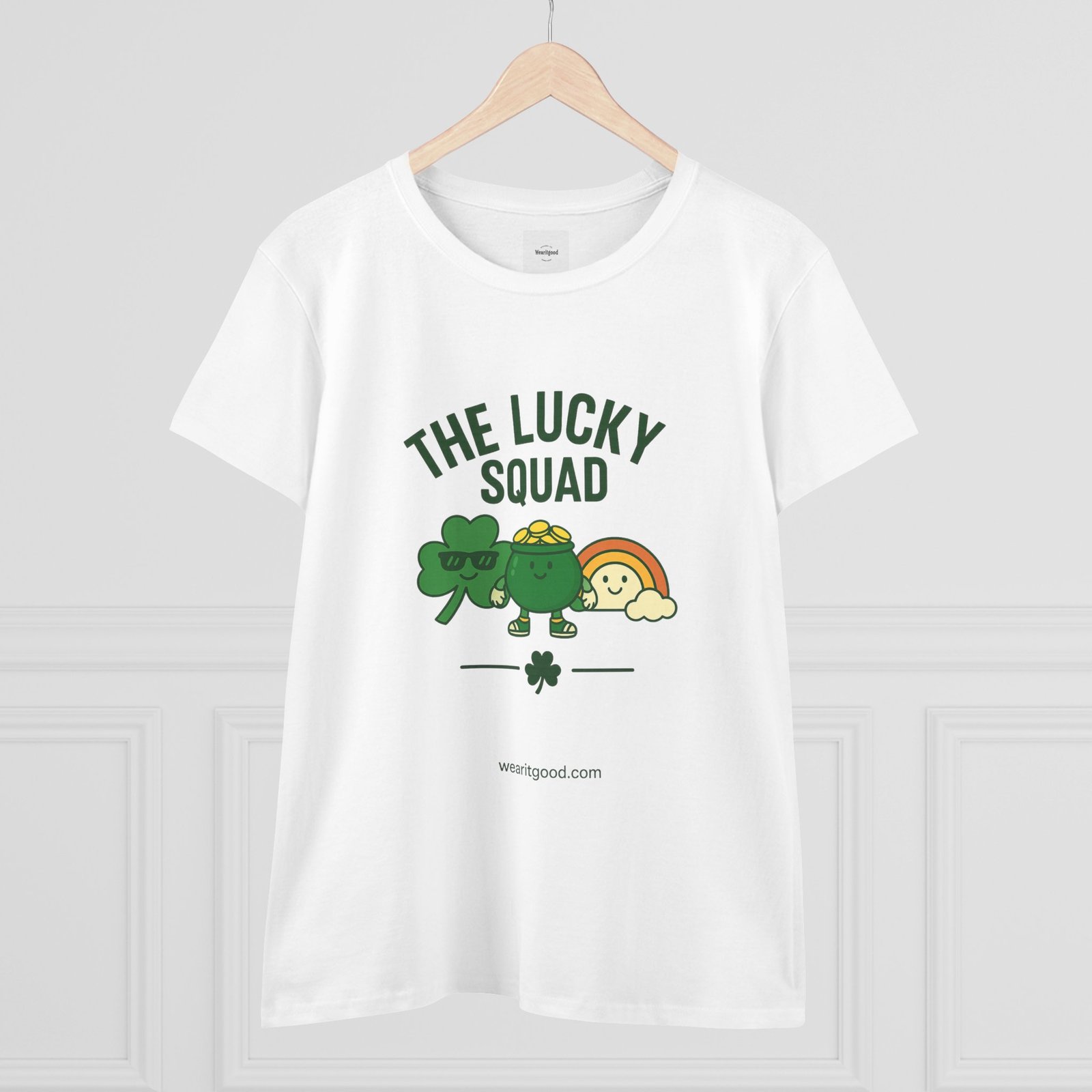 The Lucky Squad Women's Tee – St. Patrick’s Day Shamrock & Rainbow Shirt - Image 3