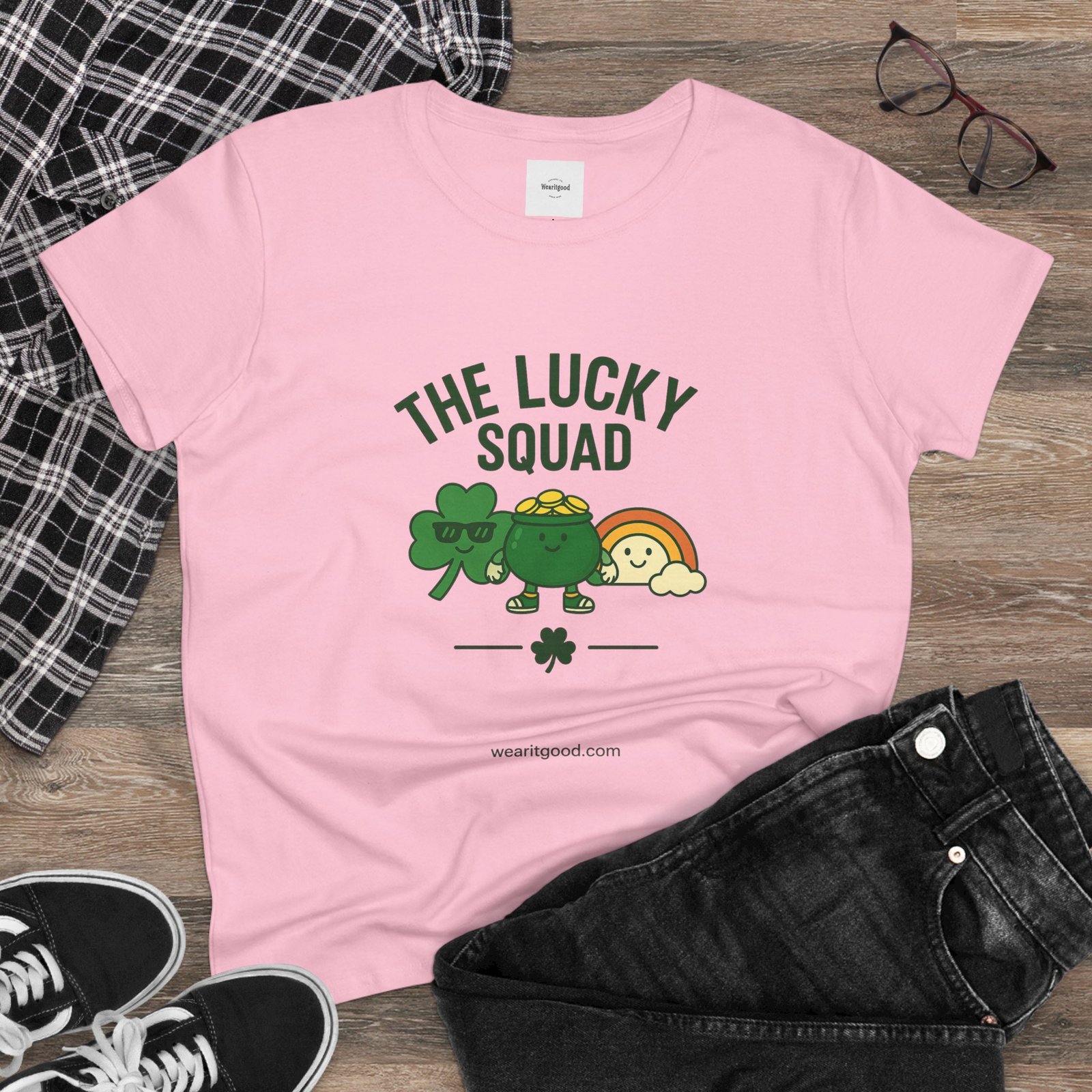The Lucky Squad Women's Tee – St. Patrick’s Day Shamrock & Rainbow Shirt - Image 16