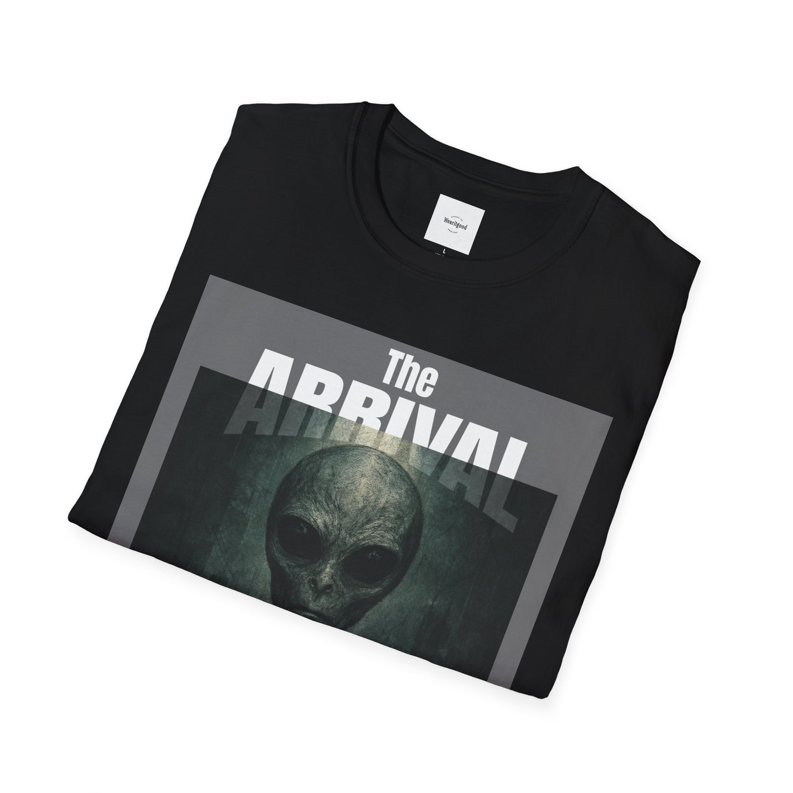 Alien Arrival-White letter Sci-Fi T-Shirt - Image 4