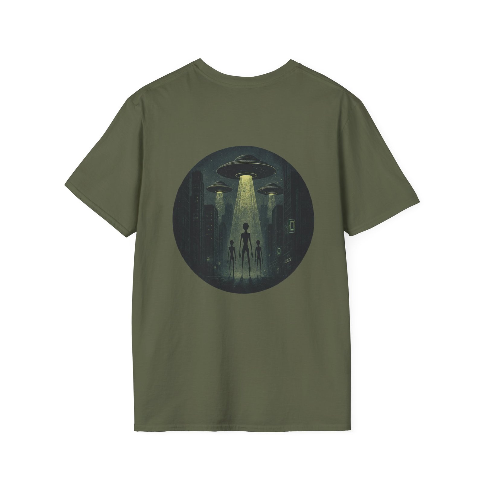 Alien Arrival-White letter Sci-Fi T-Shirt - Image 10